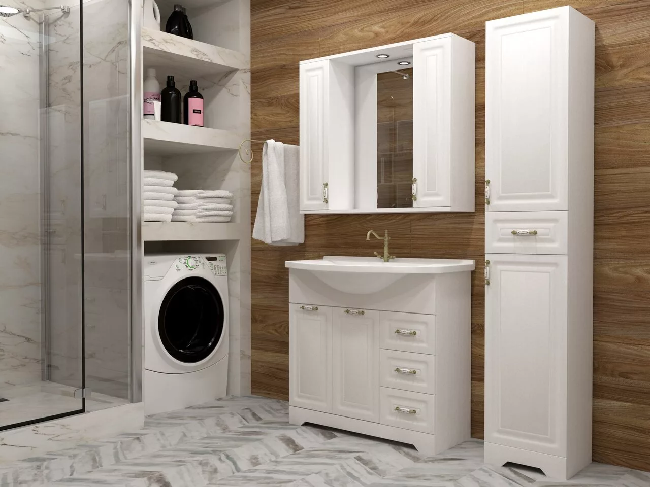 фото Шкаф-пенал Stella Polar Кармела 36 ольха белая 