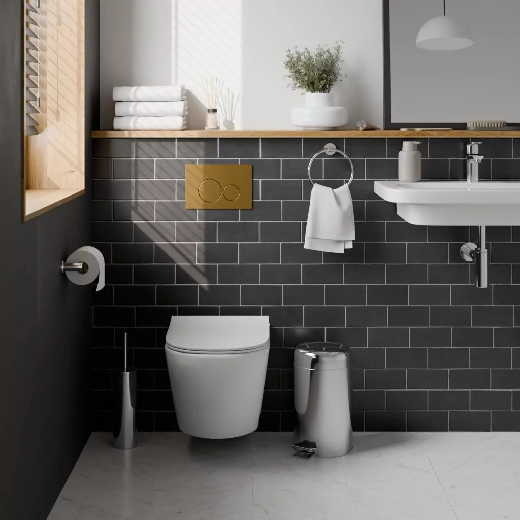 картинка Комплект 3 в 1 IBERICA BLANCA инсталляция с унитазом BILBAO ALTO IB.BLA.234.1B1 клавишей золото матовый INOX-O IB.B081.005.003 