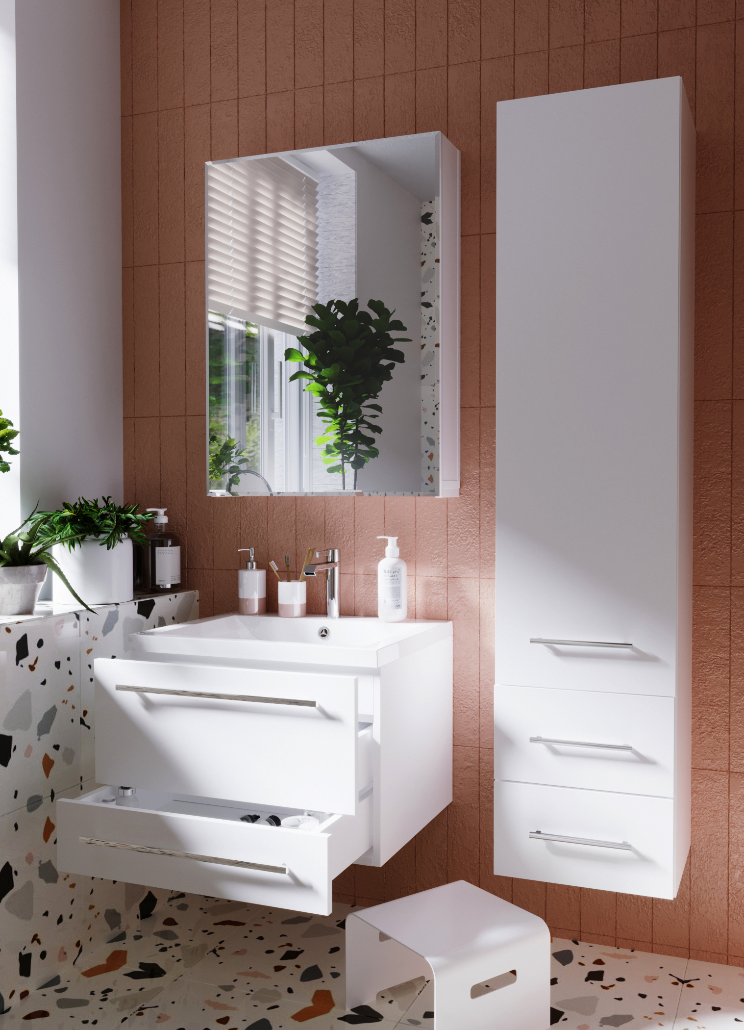 фото Пенал 1Marka Соната 35П 1д.2в.я., белый глянец L 