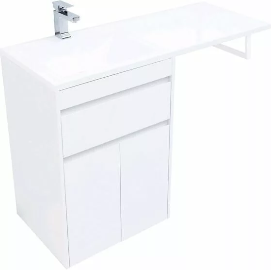 фото Тумба с раковиной Aquanet Токио 120 L белый (напольная, 1 ящик, 2 дверцы) арт. 00239211 