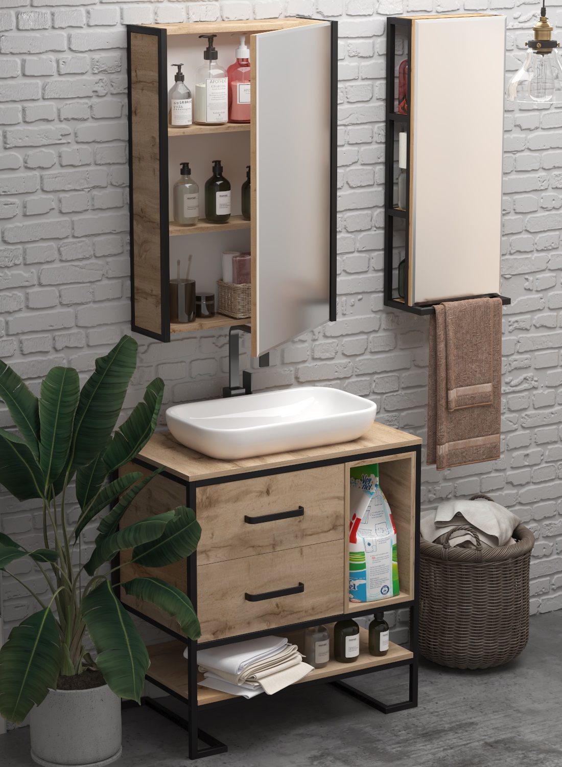 фото Пенал зеркальны 1Marka Grunge Loft 35П 
