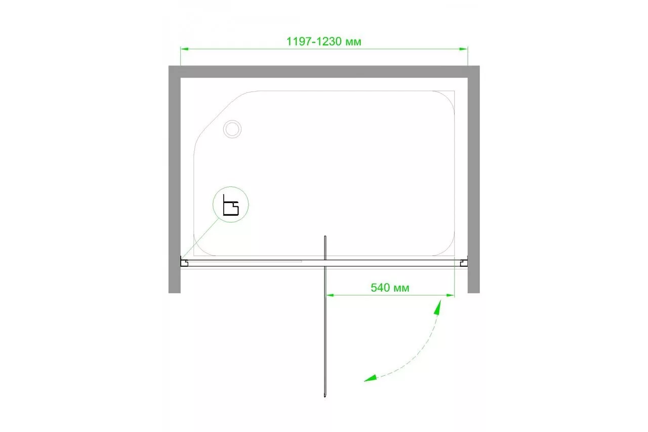 картинка Душевая дверь Royal Bath RB120HV-C-CH 