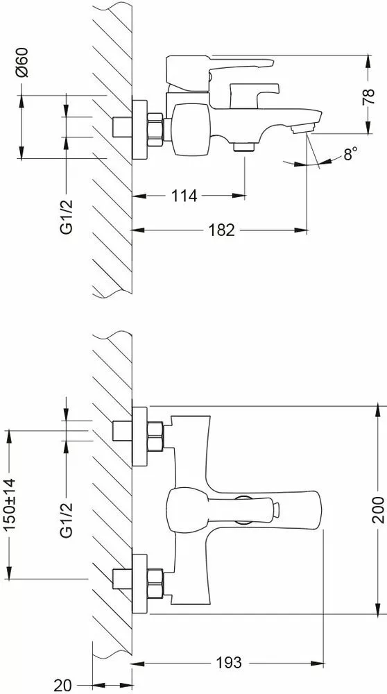 картинка Смеситель Lemark Evitta LM0514C для ванны 