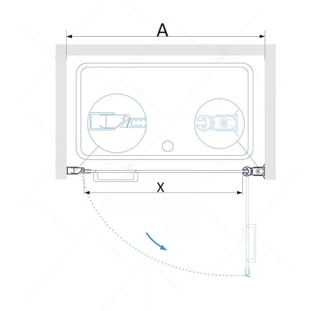 картинка Душевая дверь RGW PA-03 Хром 04080306-51 