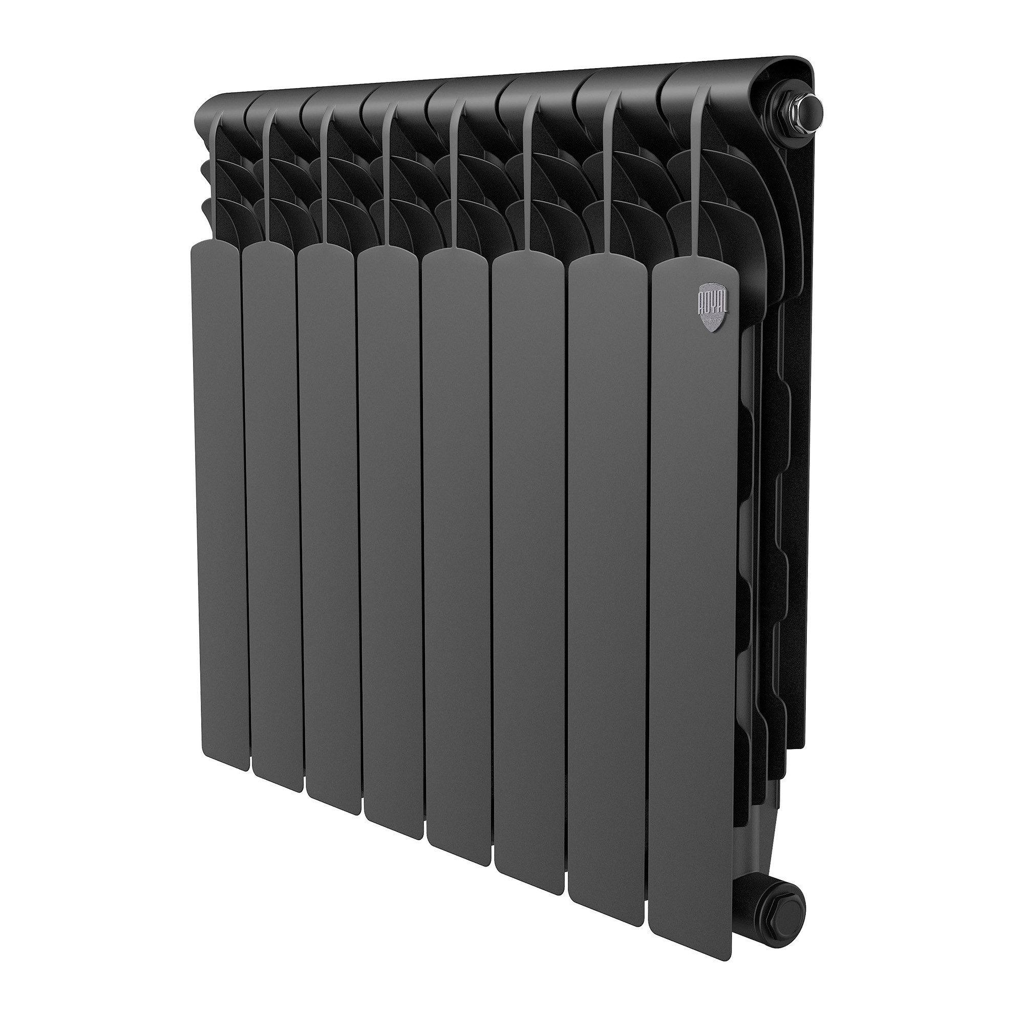 картинка Радиатор биметаллический Royal Thermo Revolution B 500 Чёрный 8 секций 