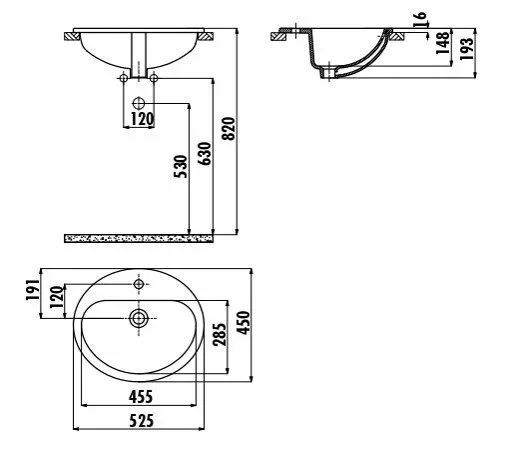 картинка Раковина Creavit ТР225 TP225-00CB00E-0000 