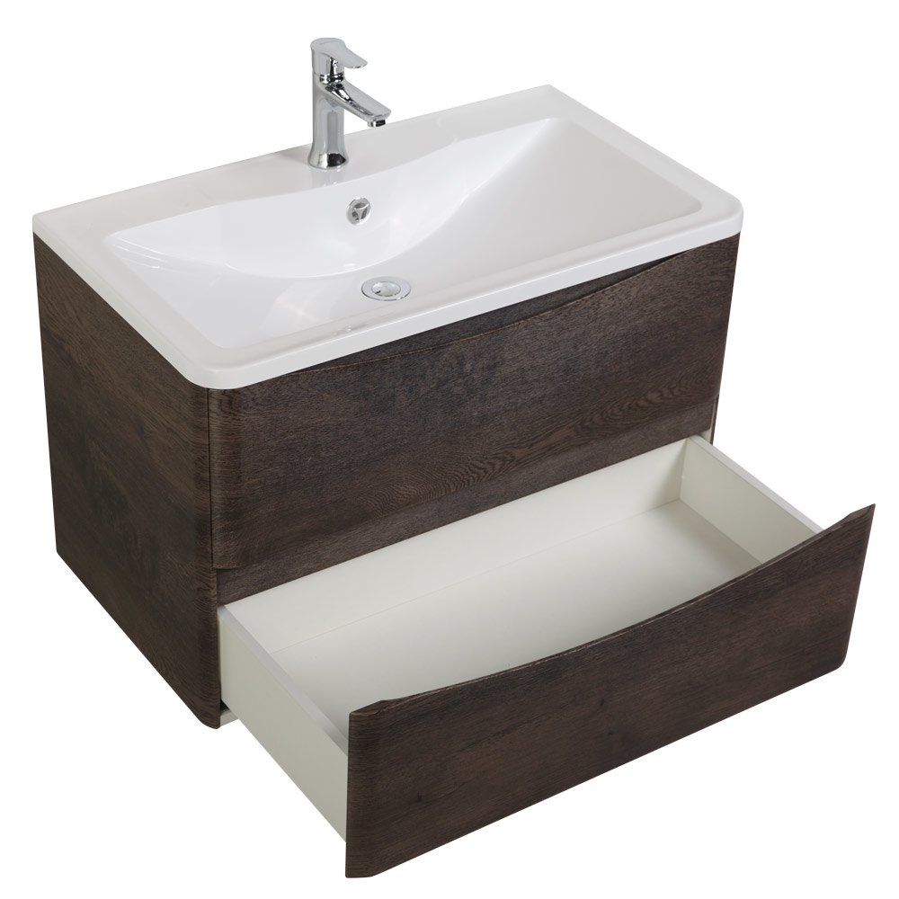 фото Тумба с раковиной подвесная BelBagno ACQUA 90 Rovere Nature Grigio, раковина белая 