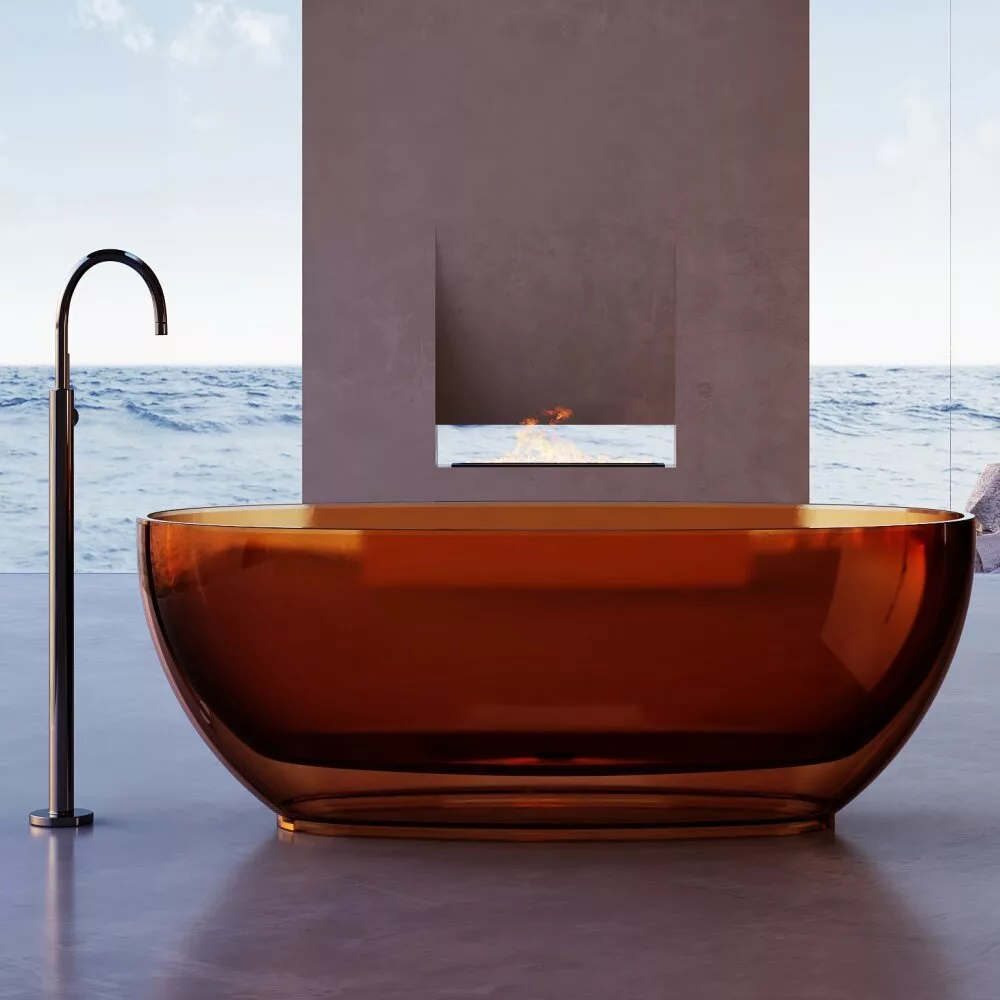 картинка Прозрачная ванна ABBER Kristall AT9703Opal коричневая 