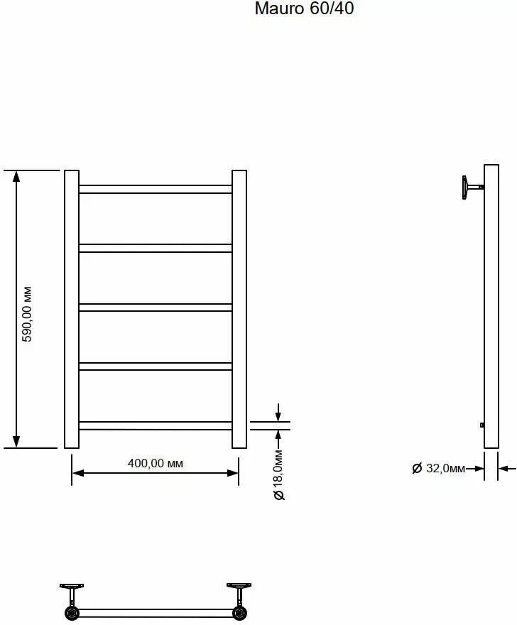 картинка Полотенцесушитель водяной Aquanet Mauro 600x400 