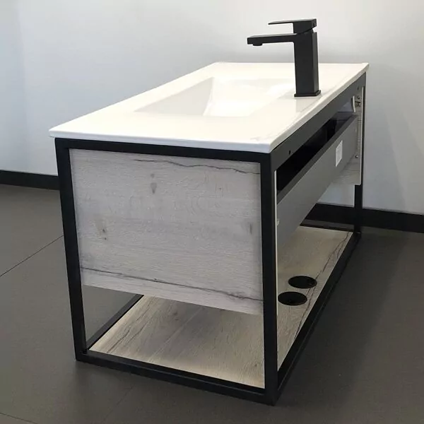 фото Тумба с раковиной Comforty Бонн 90 дуб дымчатый 
