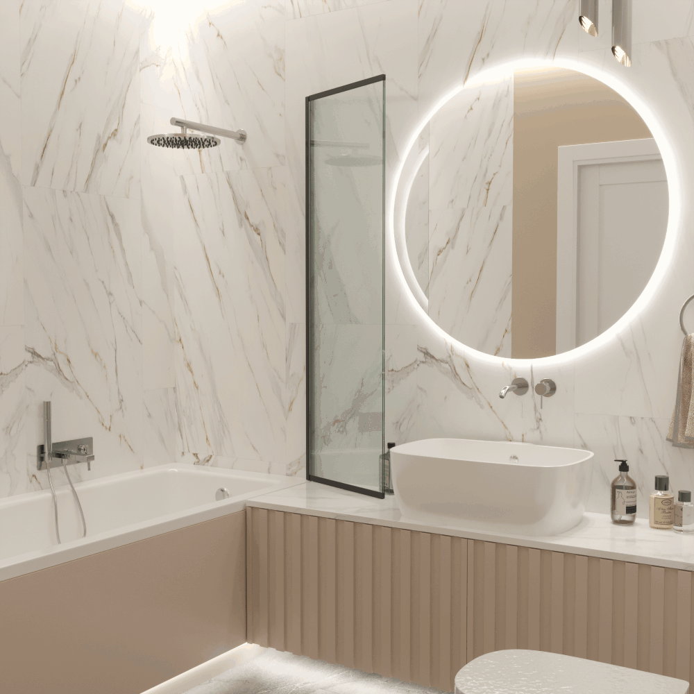 картинка Шторка для ванны Iberica Blanca Mod.801 Slide Open поворотно-раздвижная прозрачная профиль черный 90х150 см 