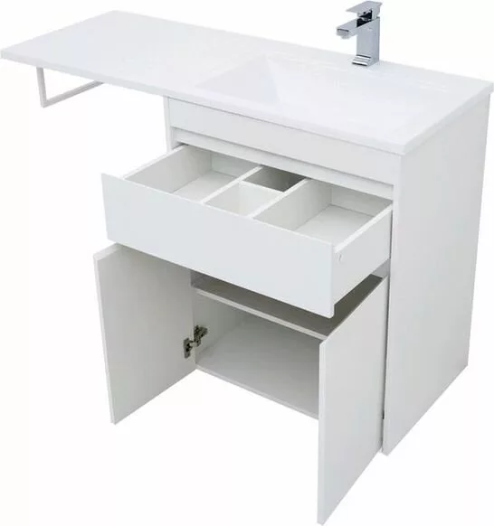 фото Тумба с раковиной Aquanet Токио 130 R белый (напольная, 1 ящик, 2 дверцы) арт. 00239216 