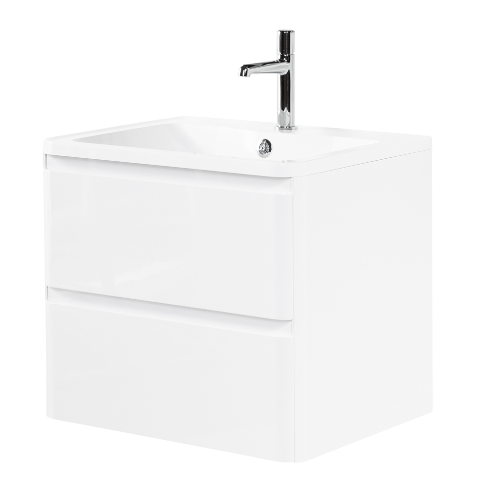 фото Тумба с раковиной подвесная BelBagno ALBANO 60 Bianco Lucido, раковина белая 