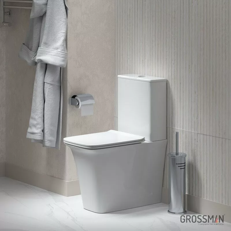 картинка Унитаз-компакт Grossman Galaxy GR-4468S безободковый с тонкой крышкой 