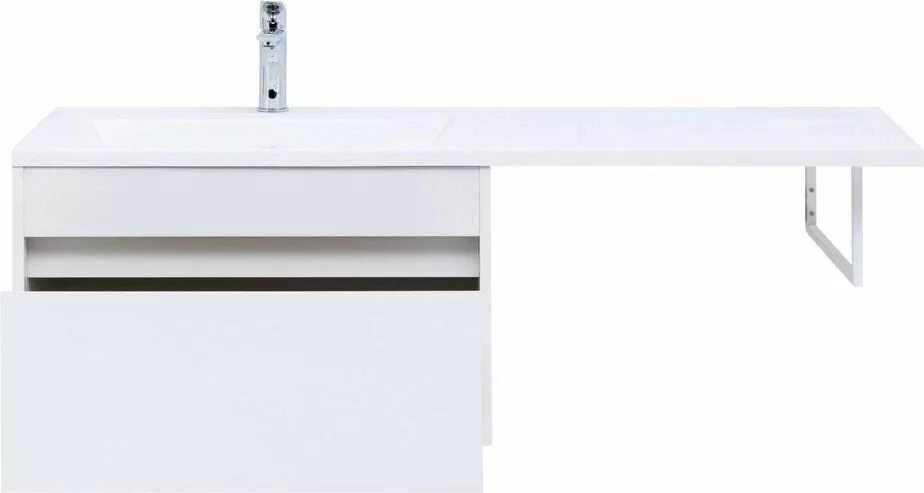 фото Тумба с раковиной Aquanet Токио 130 L белый (подвесная, 1 ящик) арт. 00239217 