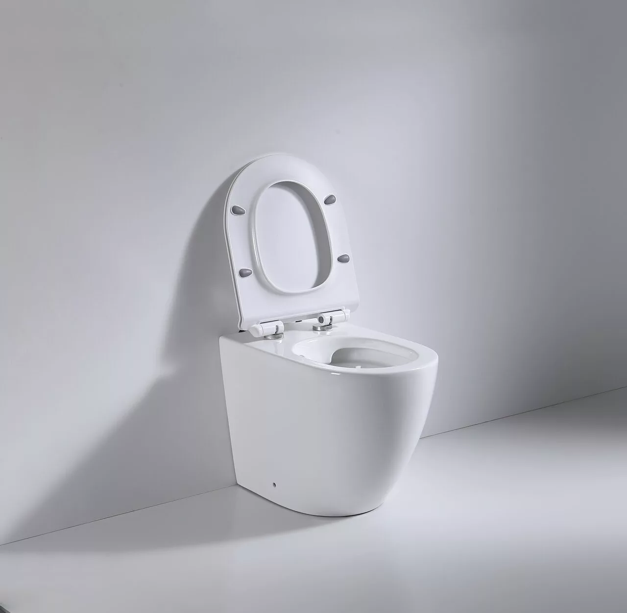 картинка Унитаз beWash ALDO приставной безободковый напольный с сиденьем микролифт белый глянец 