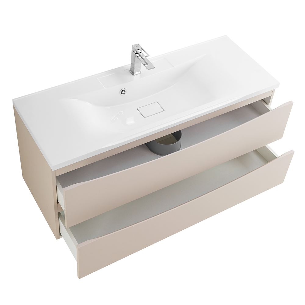 фото Тумба с раковиной подвесная BelBagno MARINO 120 Crema Opaco, раковина белая 