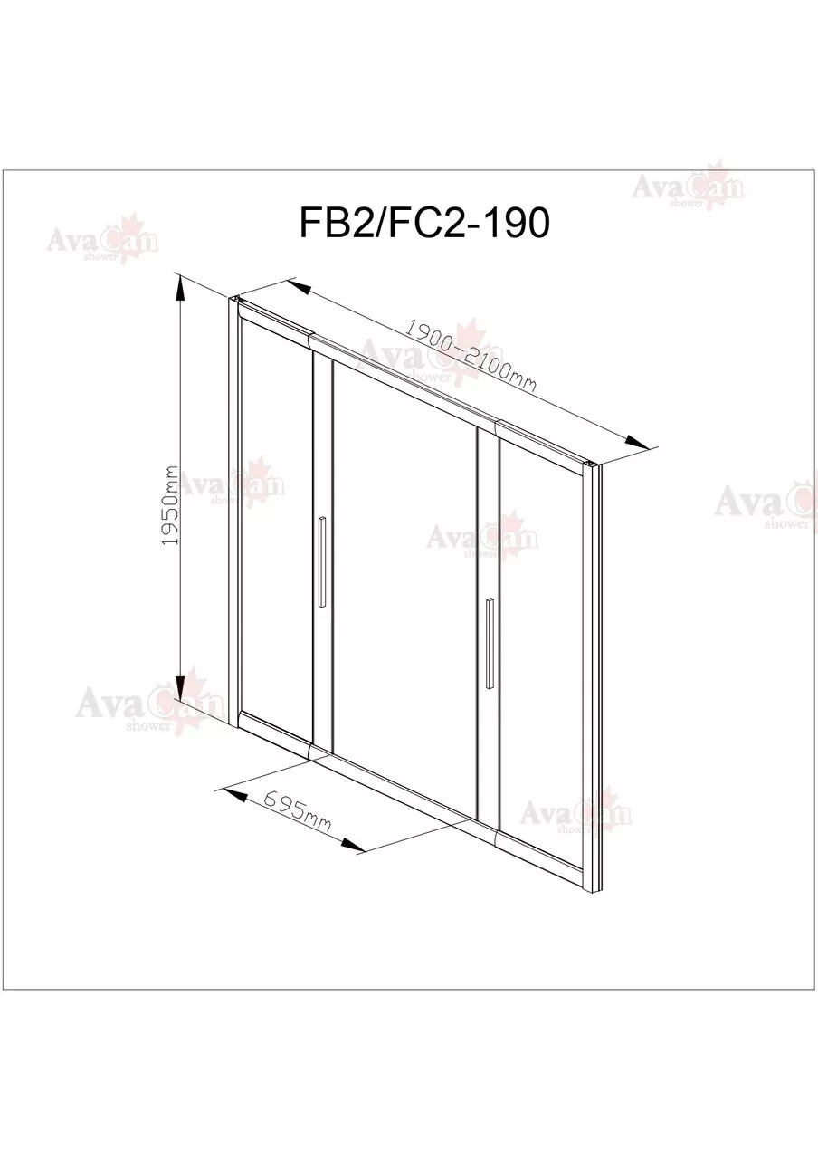 фото Душевая дверь в нишу FC2 190-210 MT 