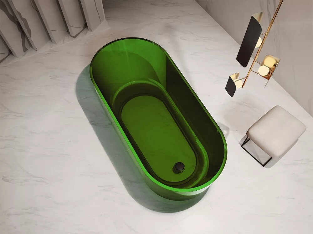 картинка Прозрачная ванна ABBER Kristall AT9706Emerald зеленая 
