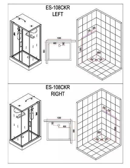 картинка Душевая кабина Esbano ES-108CKR 