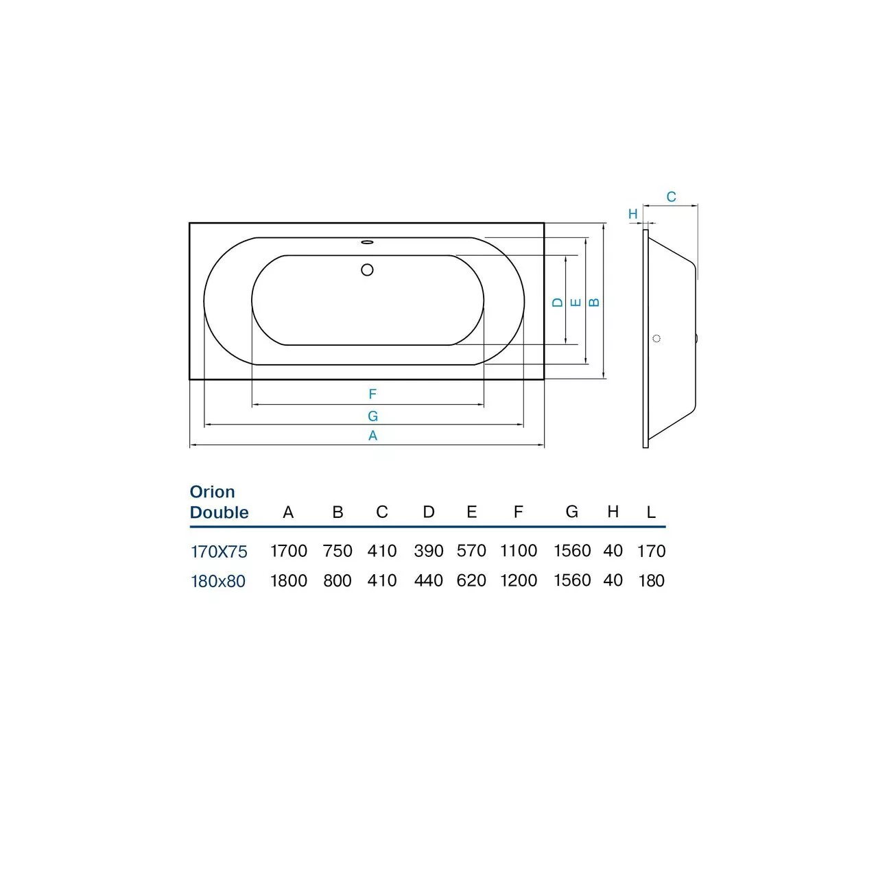 картинка Акриловая ванна Koller Pool Orion Double 180X80 