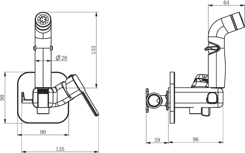картинка Смеситель с гигиеническим душем RUSH Capri встраиваемый, бронза CA1435-99BR 