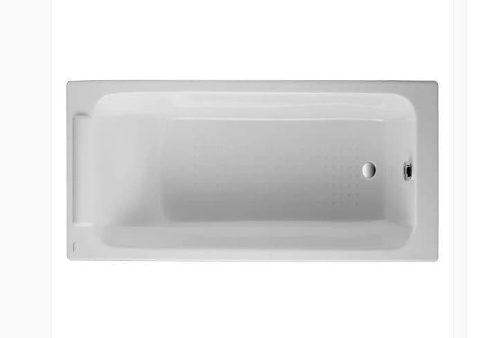 картинка Чугунная ванна Jacob Delafon Parallel 150x70 с ножками E4113-NF и слив-переливом E6D159-CP P хром 