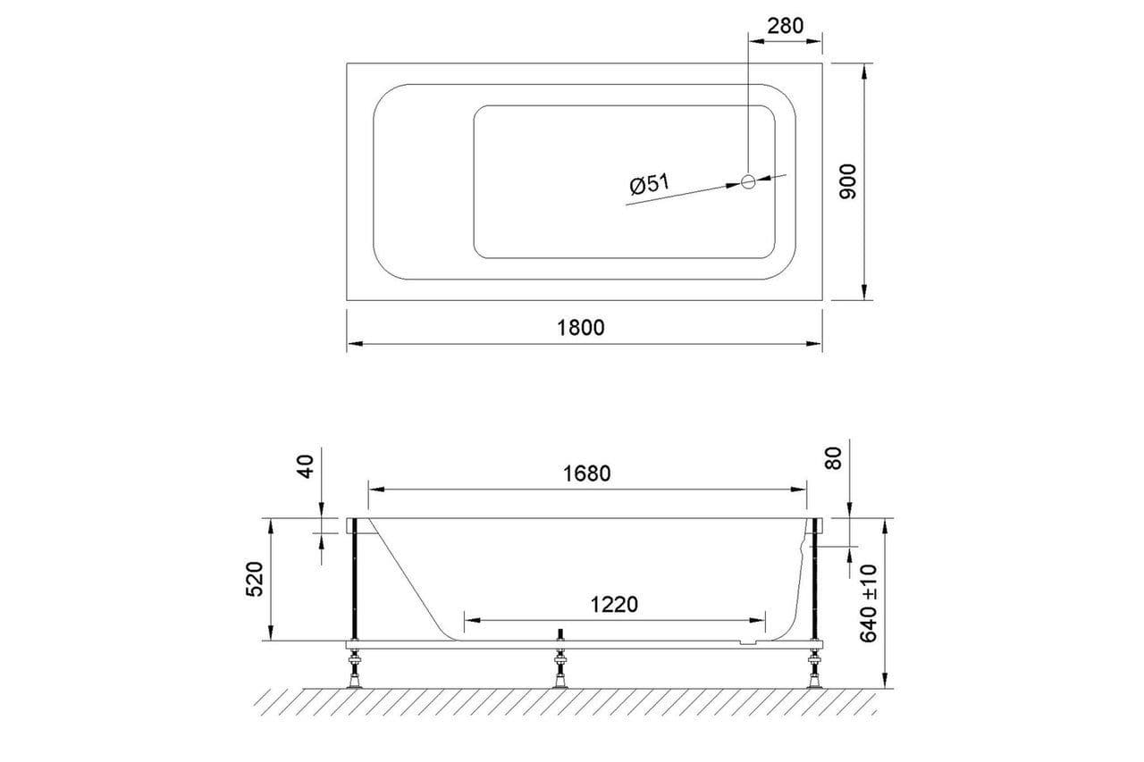 картинка Акриловая ванна Royal Bath Accord 180x90 