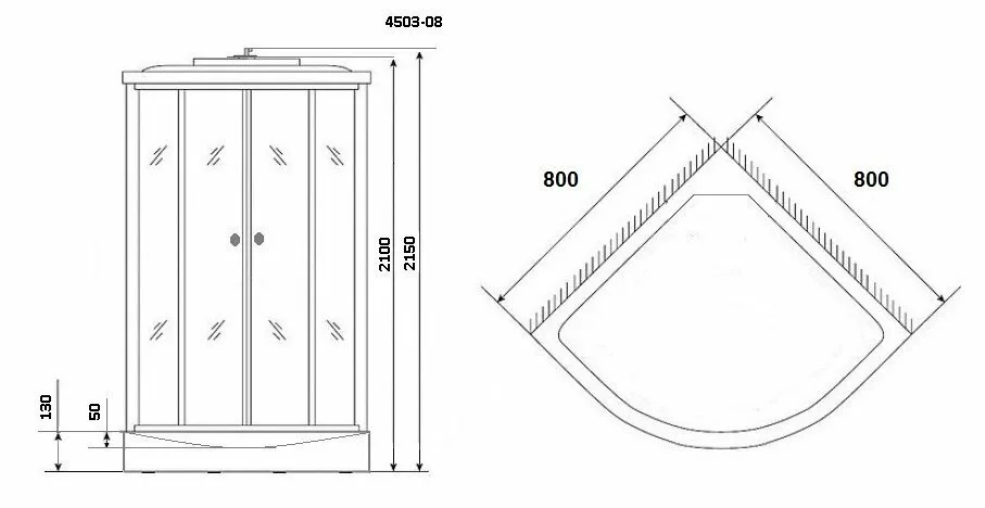 картинка Душевая кабина Niagara NG-4503-14 800х800х2150 