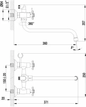 картинка Смеситель для ванны Lemark Partner LM6541C 