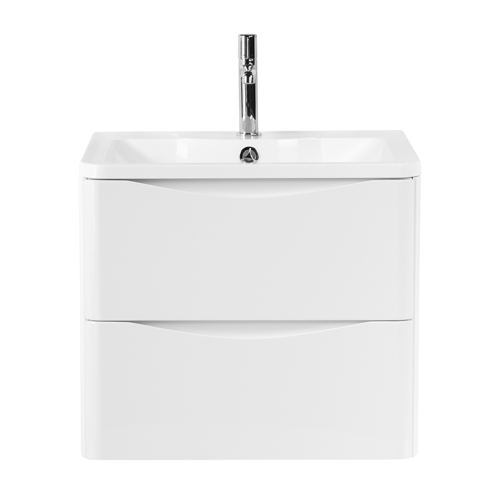 фото Тумба с раковиной подвесная BelBagno ACQUA 60 Bianco Lucido, раковина белая 
