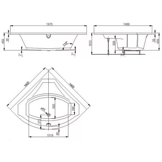 картинка Акриловая ванна Vagnerplast Veronela corner 140x140 