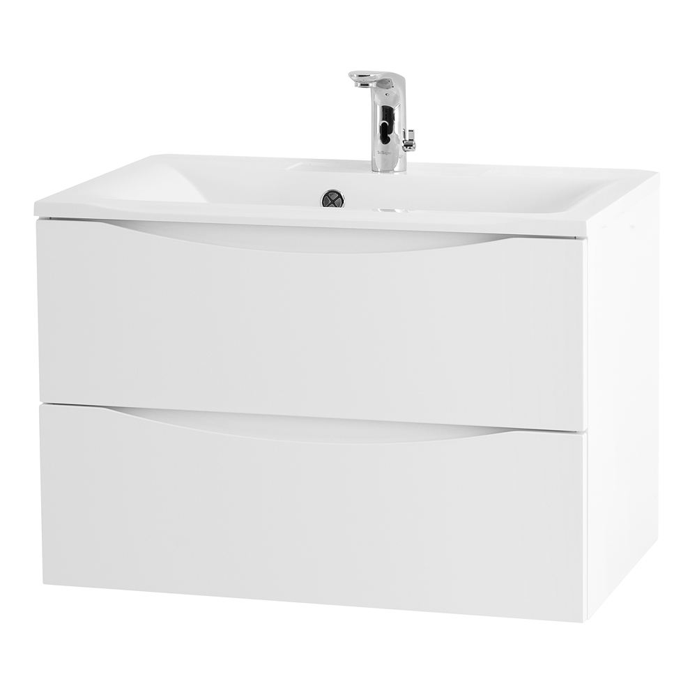 фото Тумба с раковиной подвесная BelBagno MARINO 65 Bianco Lucido, раковина белая 