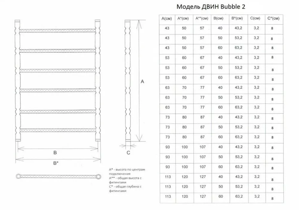 картинка Полотенцесушитель Двин Bubble 2 electro 100/60 1"-1/2" Электрический  ТЭН справа К эл, Золотой хром (4627170784057) 