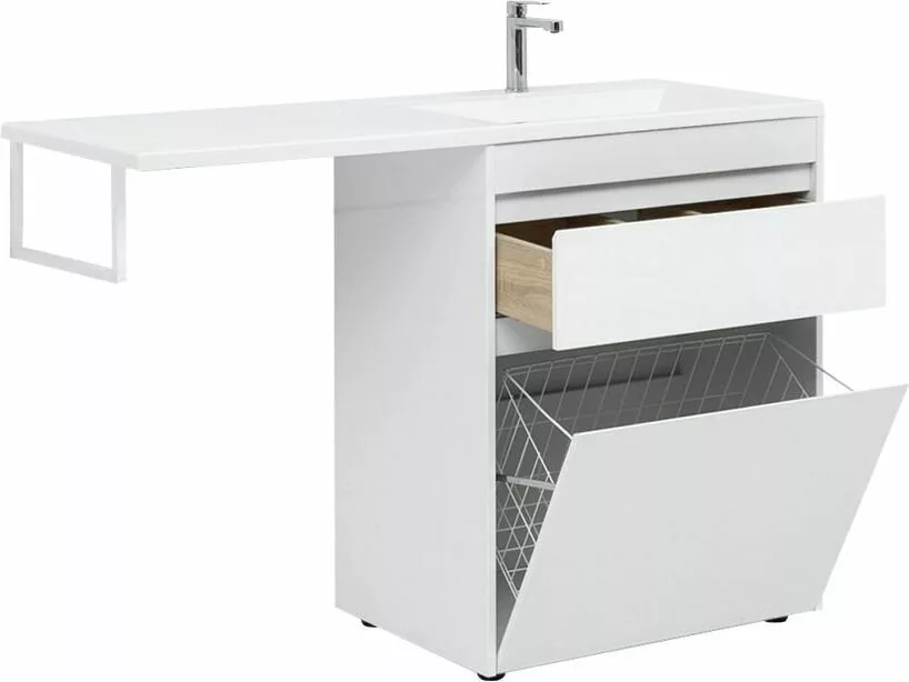 фото Тумба с раковиной Aquanet Токио 130 R белый (напольная, 1 ящик) арт. 00239303 