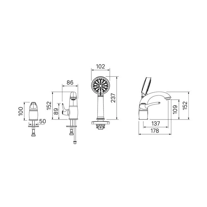 картинка Смеситель Iddis Oldie OLDBR30i07 на борт ванны 