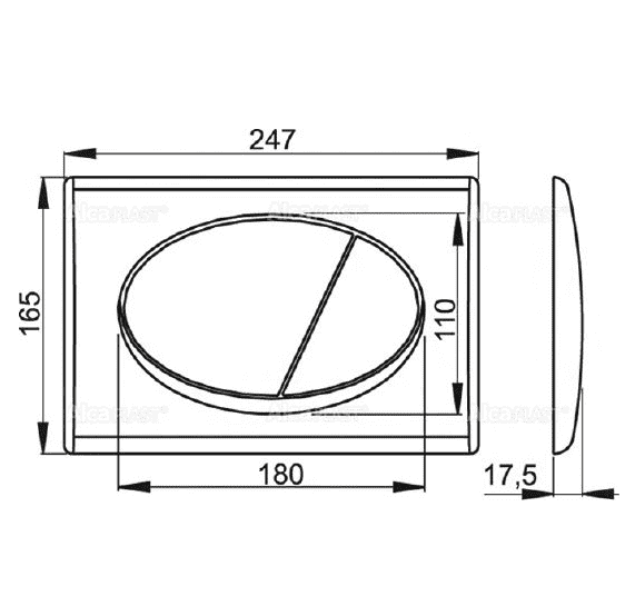 картинка Кнопка смыва AlcaPlast ALCA M72 хром матовый 