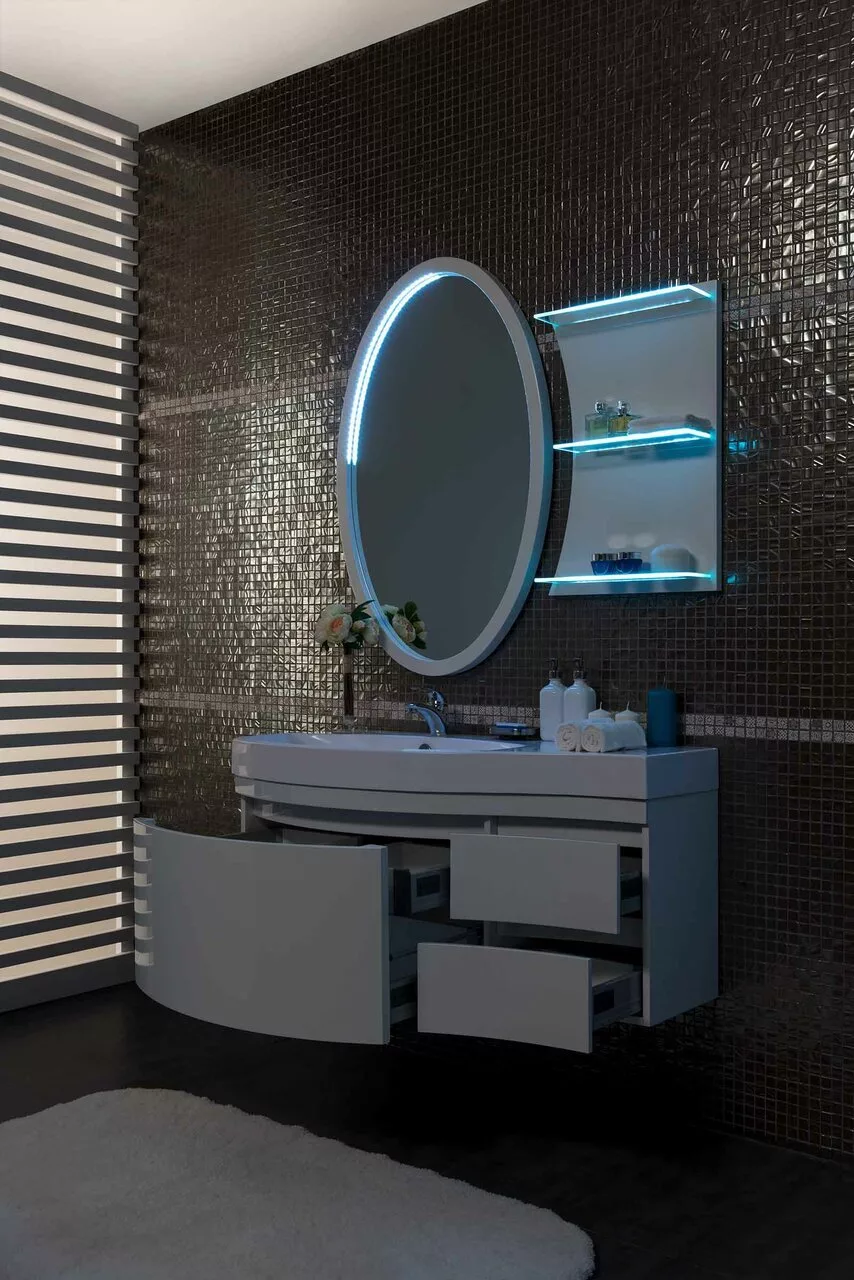 фото Тумба с раковиной Aquanet Опера 115 L белый (2 дверцы 2 ящика) арт. 00212990 
