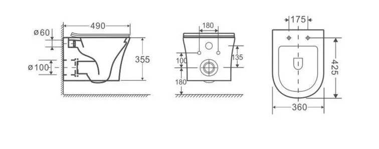 картинка Унитаз подвесной Cerutti SPA ADIGE Aria MW матовый белый CT9245 
