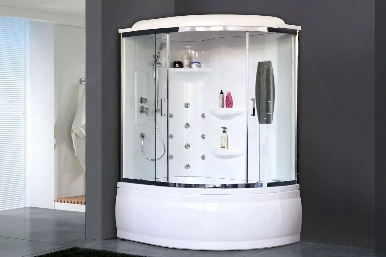 картинка Душевая кабина Royal Bath 150ALP-T-CH (прозрачное) левая 150x100x225 