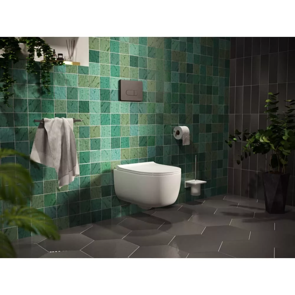 картинка Инсталляция BERGES для скрытого монтажа NOVUM кнопка D5 Soft Touch чёрная 