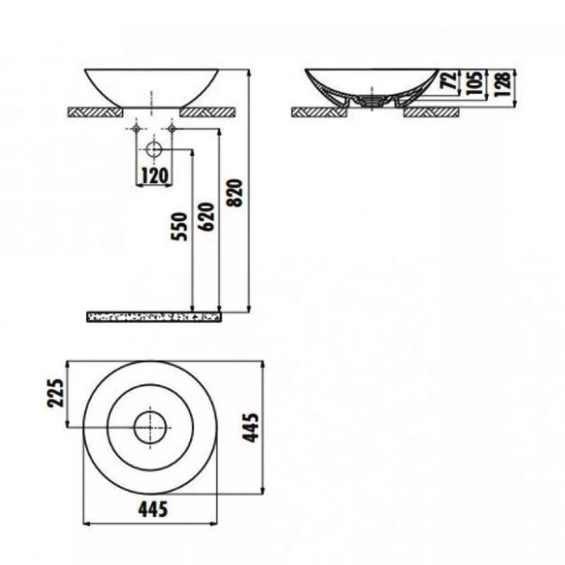 картинка Раковина Creavit FOGLIA FG145-00CB00E-0000 