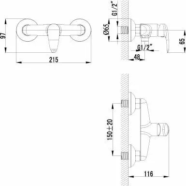 картинка Смеситель гигиенический душ Lemark Pramen LM3318C 