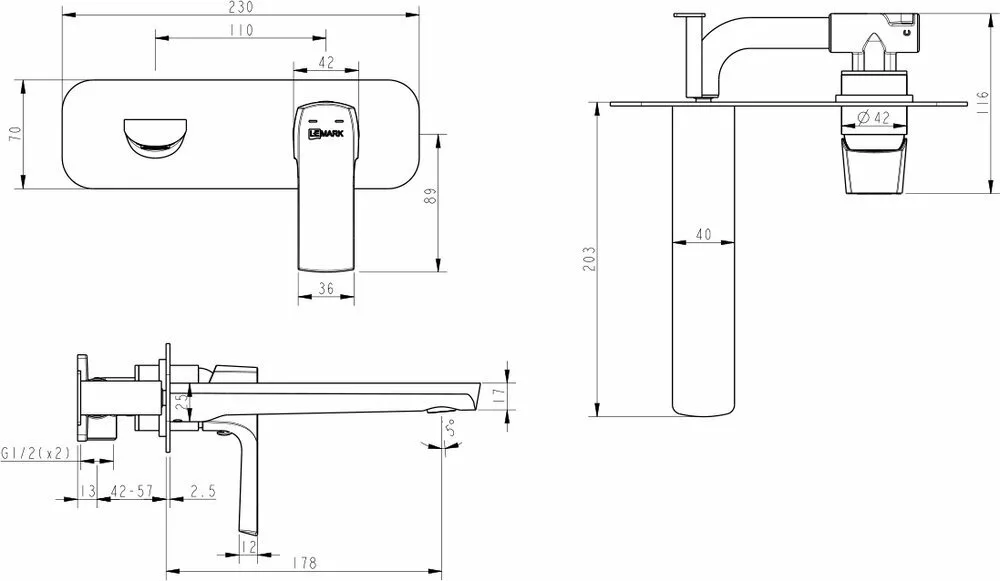 картинка Смеситель для раковины Lemark Ursus LM7226BL 