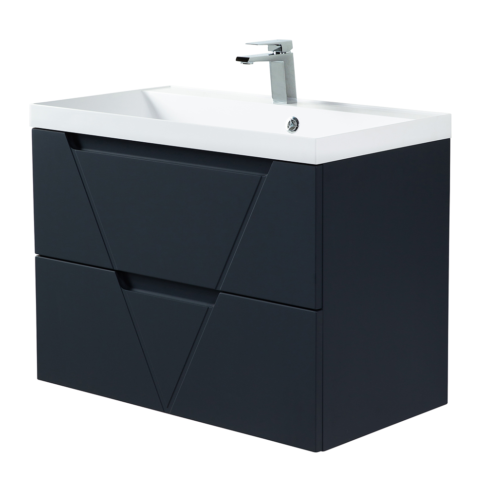 фото Тумба с раковиной подвесная BelBagno VITTORIA 80 Grigio Opaco, раковина белая 