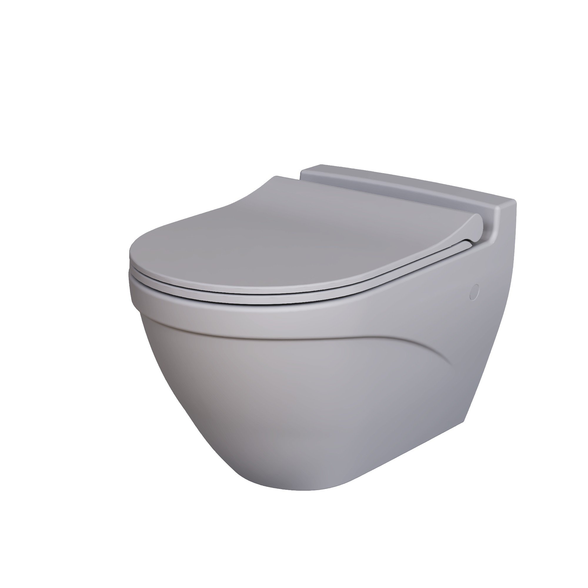 картинка Унитаз подвесной Ambassador Nord 133T20301 серый  матовый подвесной с тонкой крышкой 