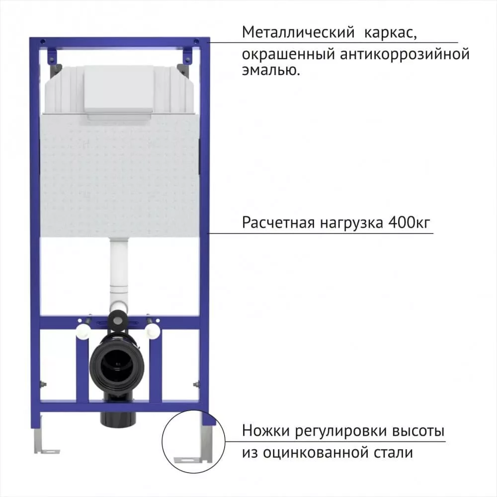 картинка Инсталляция BERGES для скрытого монтажа NOVUM кнопка D5 Soft Touch чёрная 