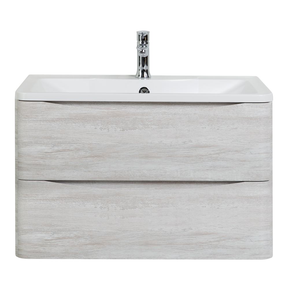 фото Тумба с раковиной подвесная BelBagno ACQUA 100 Rovere Vintage Bianco, раковина белая 