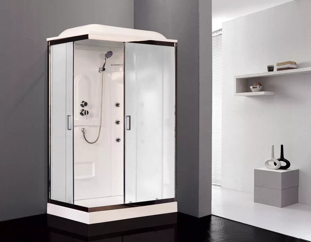 картинка Душевая кабина Royal Bath 8120HP2-M-CH (матовое) правая 120x80x217 