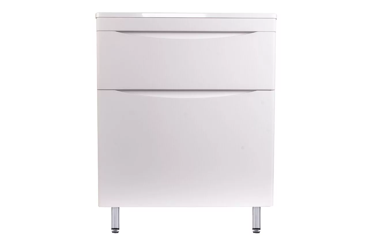 фото Тумба напольная Style Line Бергамо мини 70 2 ящика Люкс антискрейтч белый PLUS 